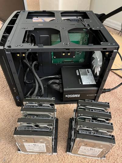 photo of home server drive racks